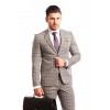 Costum PASCAL gri cu carouri maronii 